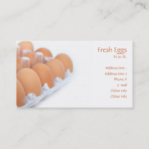 Tarjetas de visita frescas de los huevos