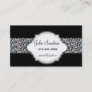 Tarjetas de visita frescas del estampado leopardo