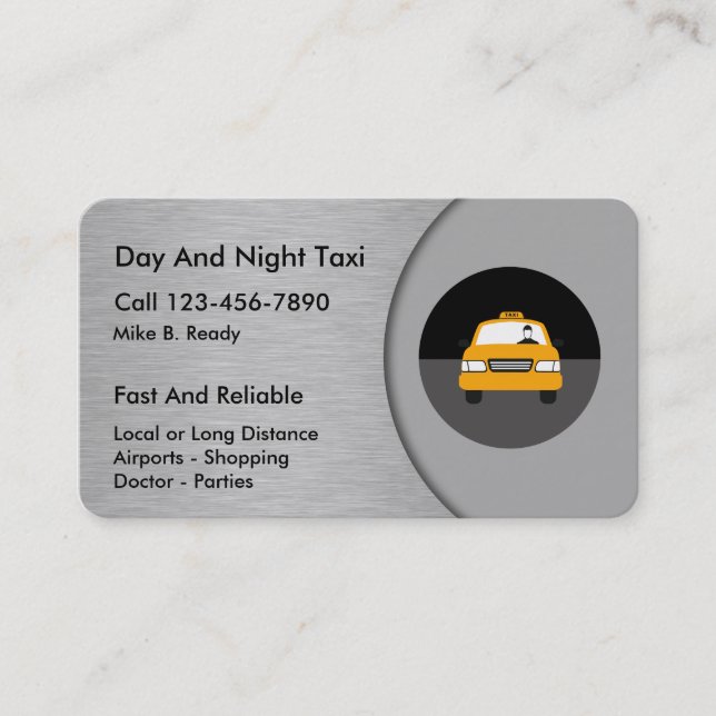Tarjetas de visita frescas del taxi (Anverso)
