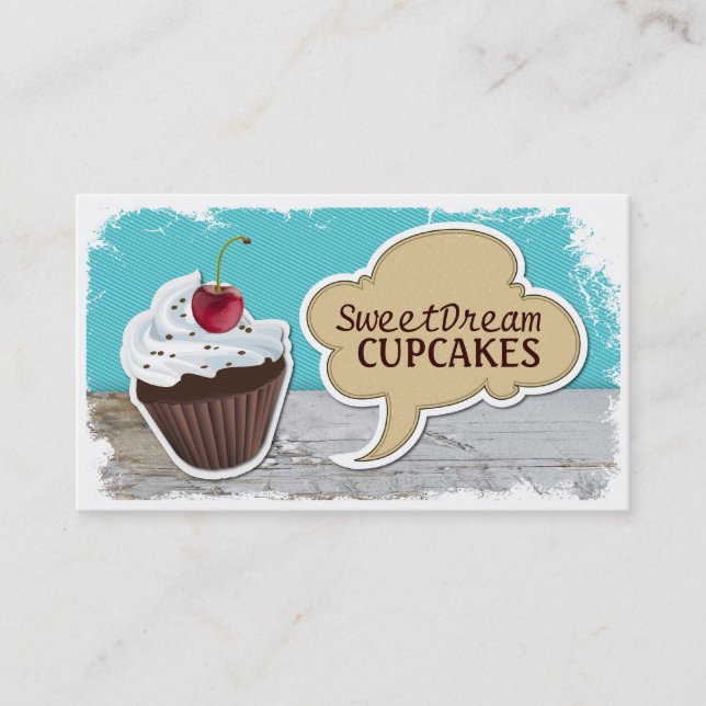Tarjetas de visita frescas retras de la panadería (Anverso)