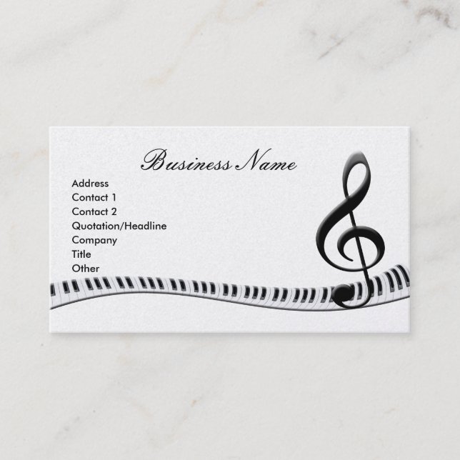 Tarjetas de visita G-Clef & Music Notes (Anverso)