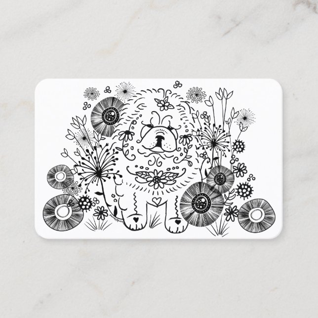 Tarjetas de visita GARDEN DOODLE Chow - PERSONALIZ (Anverso)