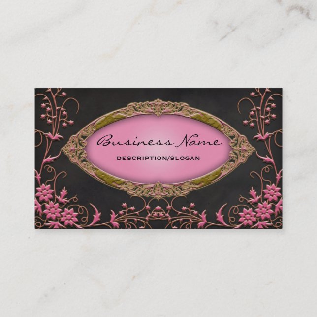 Tarjetas de visita Gawdy Pink and Black Profile (Anverso)