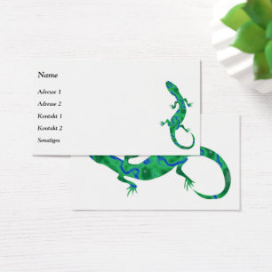 Tarjetas de visita Gecko verdes