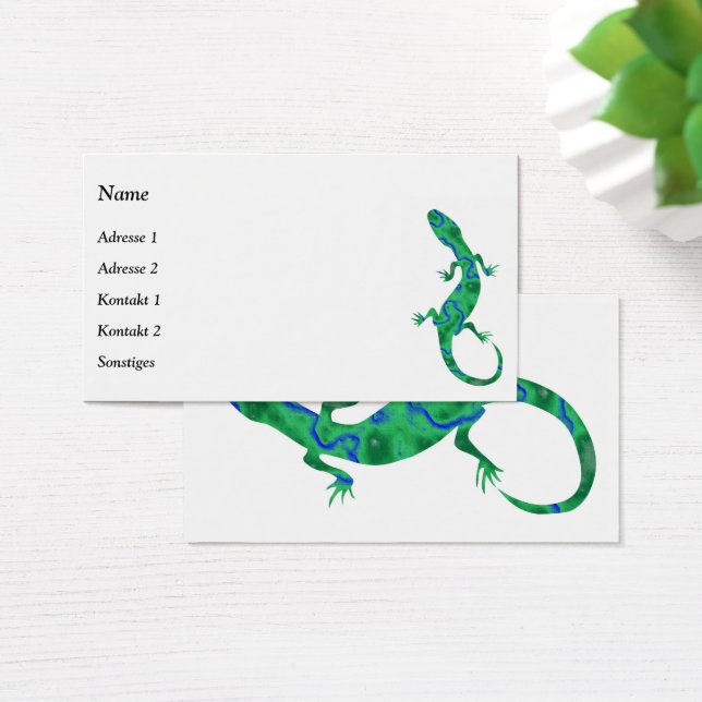 Tarjetas de visita Gecko verdes (Escritorio)