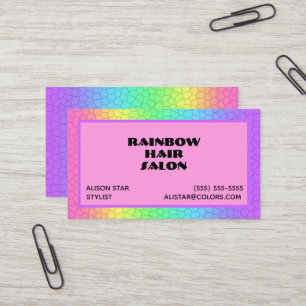 Tarjetas de visita geométrica luminosas Rainbow