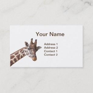 Tarjetas de visita Giraffe Portrait