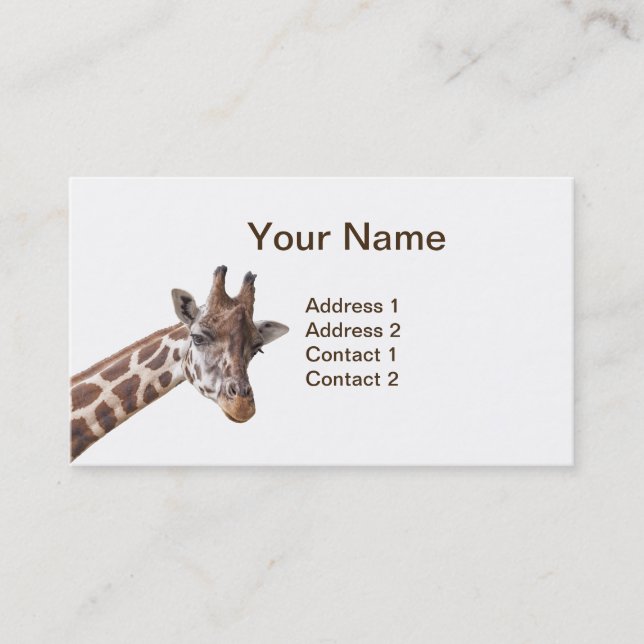 Tarjetas de visita Giraffe Portrait (Anverso)