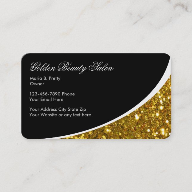 Tarjetas de visita glamorosas de la belleza (Anverso)