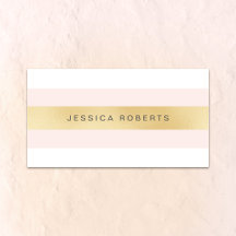 Tarjetas de visita Gold and Pink Girly