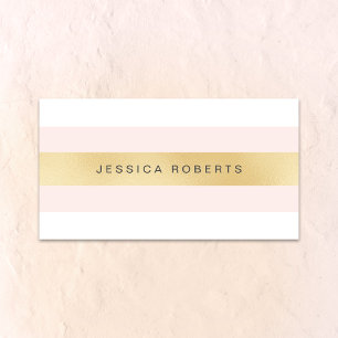 Tarjetas de visita Gold and Pink Girly