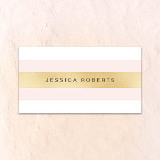 Tarjetas de visita Gold and Pink Girly