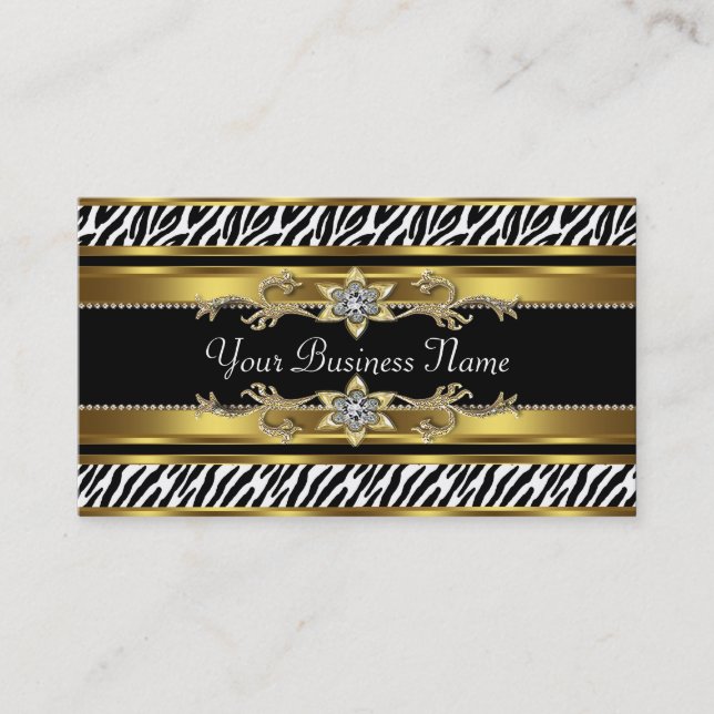 Tarjetas de visita Gold Black Zebra (Anverso)