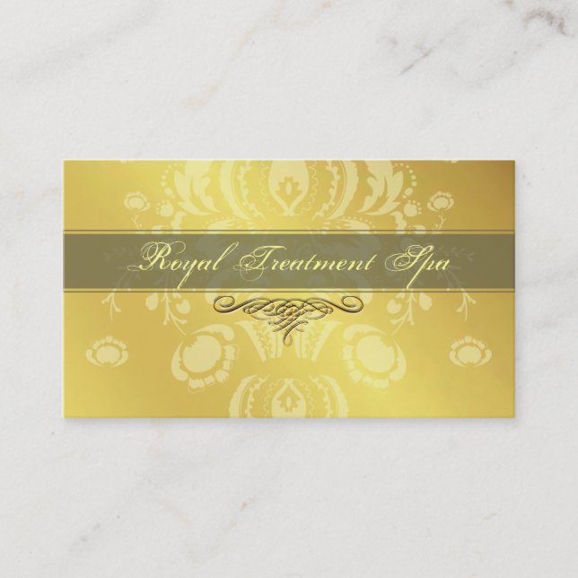 Tarjetas de visita Gold Damask (Anverso)