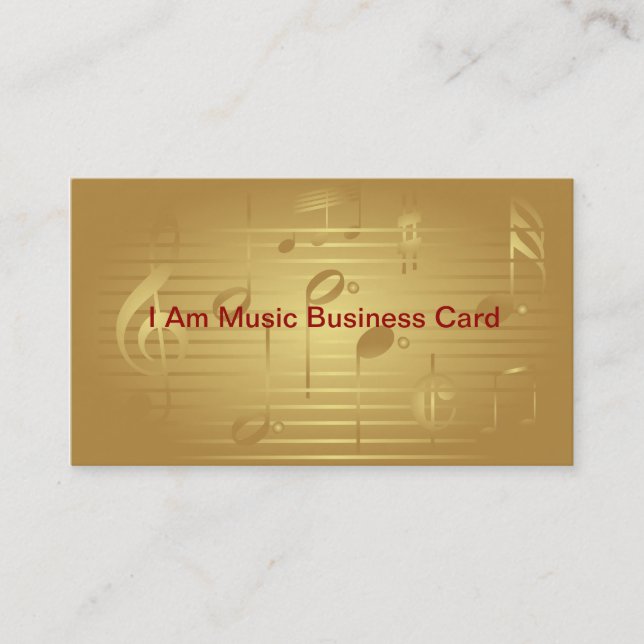 Tarjetas de visita Gold Music Notes (Anverso)