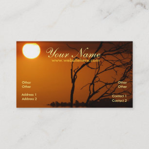 Tarjetas de visita Golden Sunset Silhouette