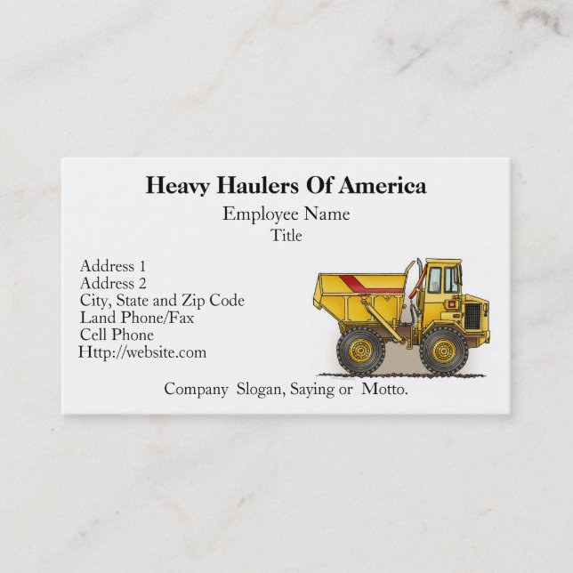 Tarjetas de visita grandes de construcción del (Anverso)