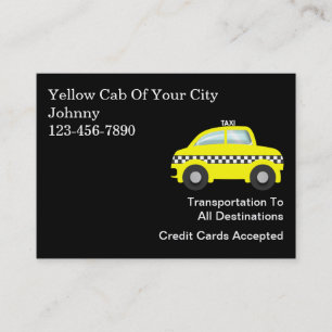 Tarjetas de visita grandes del taxi