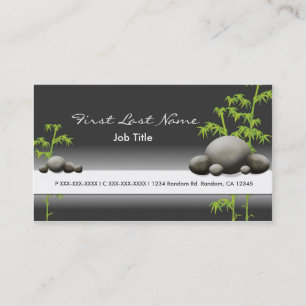 Tarjetas de visita Gray bamboo rock spa