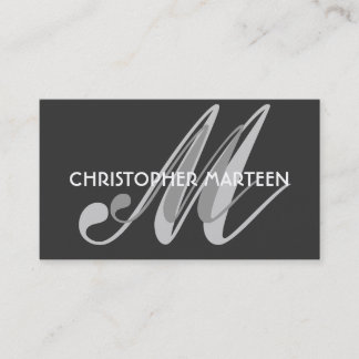 Tarjetas de visita Gray Black Monogram