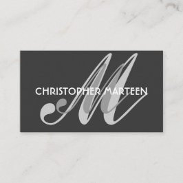 Tarjetas de visita Gray Black Monogram