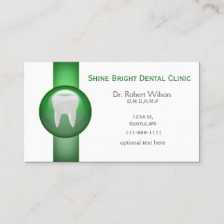Tarjetas de visita Green Dental con tarjeta de cit