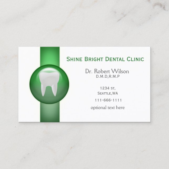 Tarjetas de visita Green Dental con tarjeta de cit (Anverso)