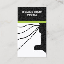 Tarjetas de visita Green Salon con cita previa