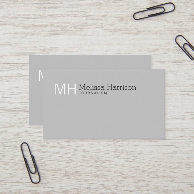 Tarjetas de visita gris personalizado (Anverso/Reverso In Situ)