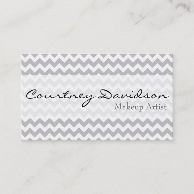 Tarjetas de visita grises de Chevron (Anverso)