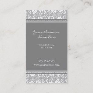 Tarjetas de visita grises elegantes del damasco