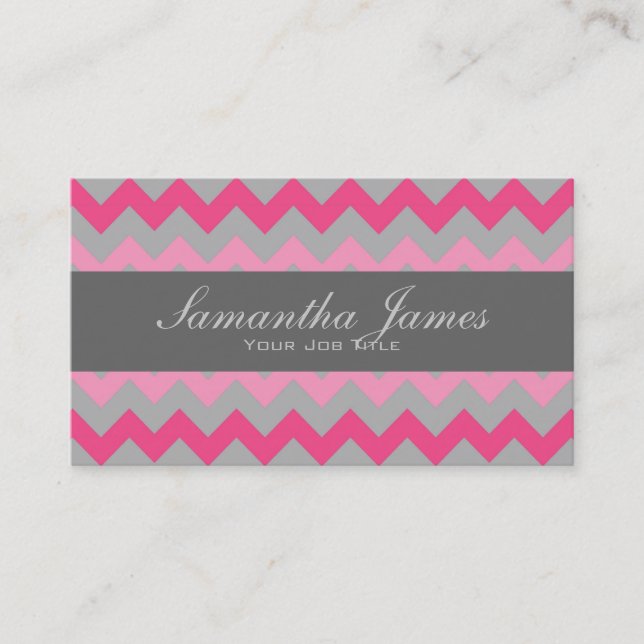 Tarjetas de visita grises rosadas del modelo del (Anverso)