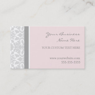 Tarjetas de visita grises rosadas elegantes del