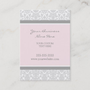 Tarjetas de visita grises rosadas elegantes del