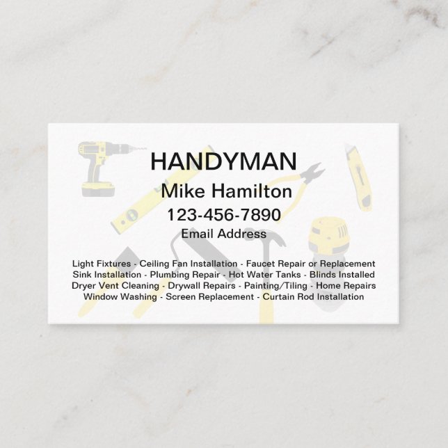 Tarjetas de visita Guay Handyman (Anverso)