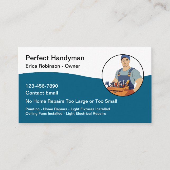 Tarjetas de visita Guay-Modern Handyman Business (Anverso)
