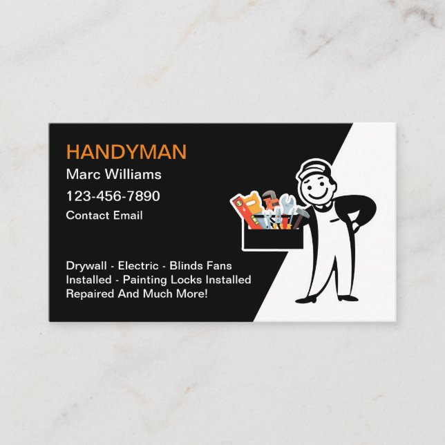 Tarjetas de visita Guay Retro Handyman (Anverso)