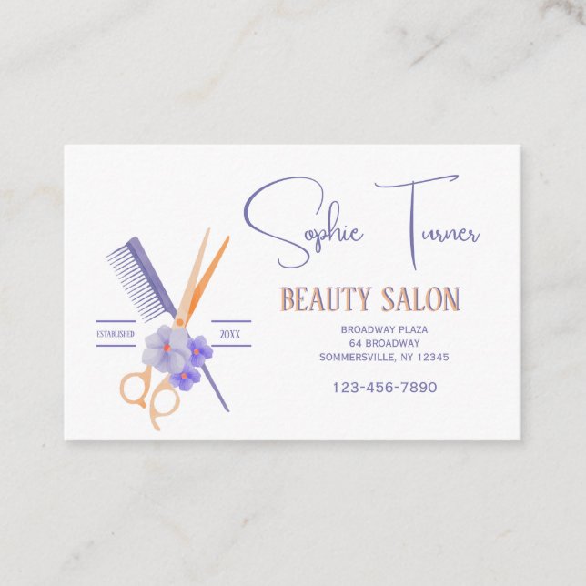 Tarjetas de visita Hair Salon (Anverso)