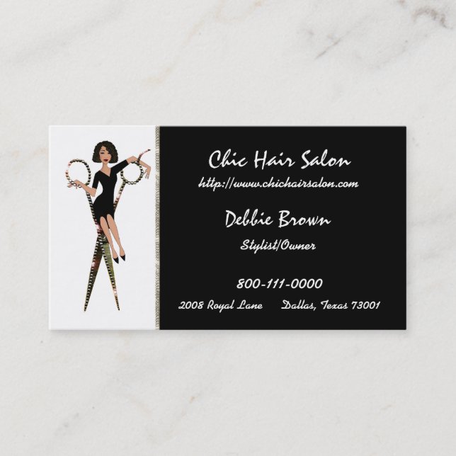 Tarjetas de visita Hair Salon (African American Di (Anverso)