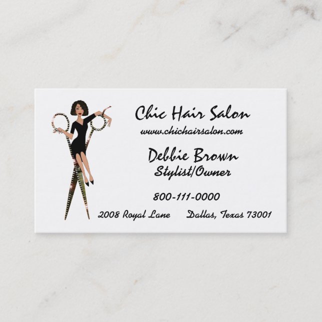 Tarjetas de visita Hair Salon Diva (afroamericano) (Anverso)
