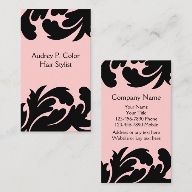 Tarjetas de visita Hair Stylist (Anverso / Reverso)
