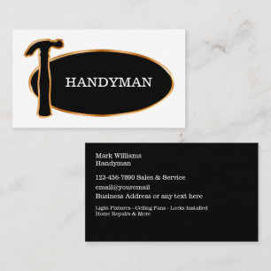 Tarjetas de visita Handyman Hammer Emblem