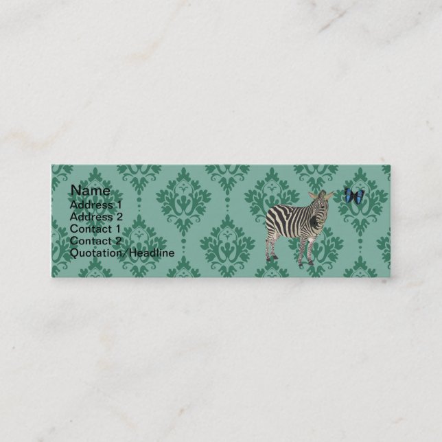 Tarjetas de visita hastiadas de Zeb del damasco (Anverso)