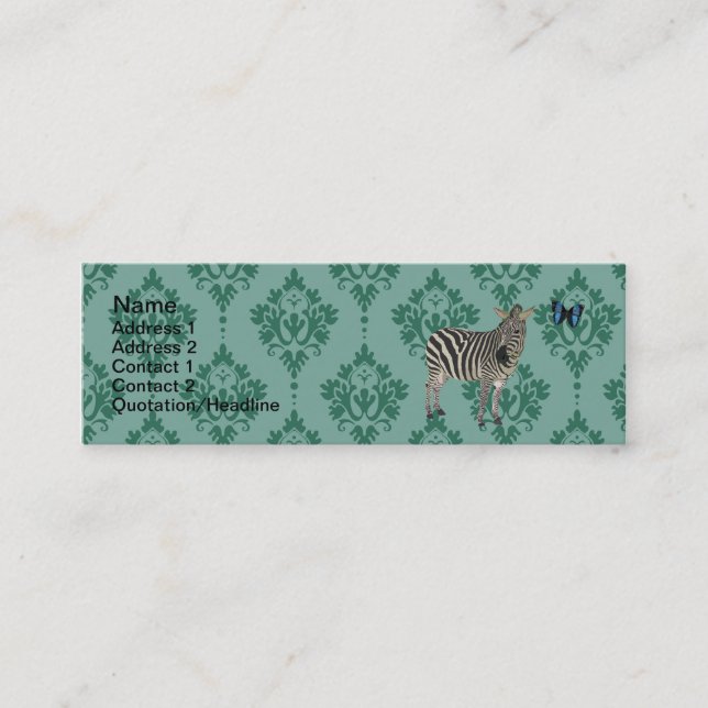 Tarjetas de visita hastiadas de Zeb del damasco (Anverso)