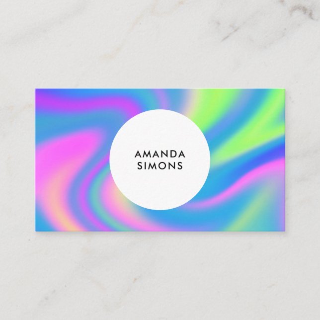 Tarjetas de visita holográficas minimalistas (Anverso)