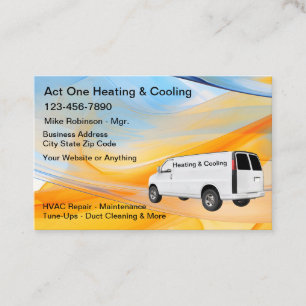 Tarjetas de visita HVAC para aire acondicionado