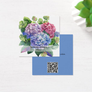 Tarjetas de visita Hydrangea de color de agua