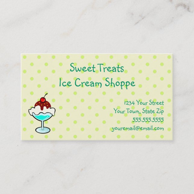 Tarjetas de visita Ice Cream Shoppe (Anverso)