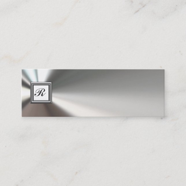 Tarjetas de visita iniciales del metal plateado (Anverso)
