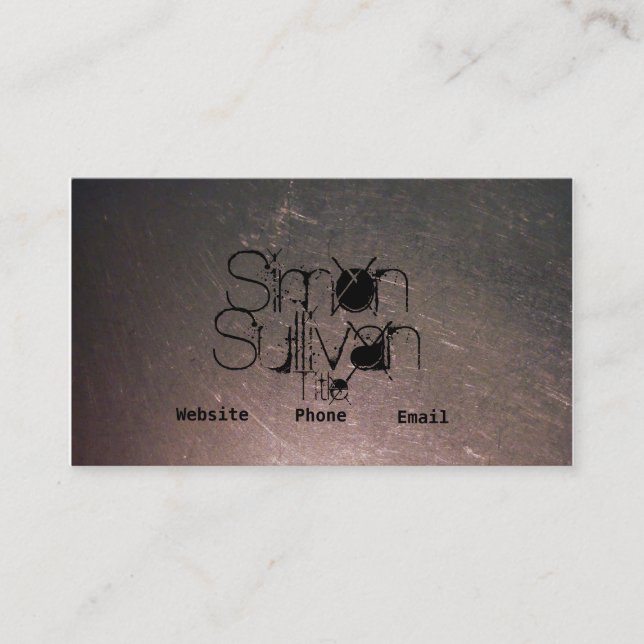 Tarjetas de visita inoxidables rasguñadas (Anverso)